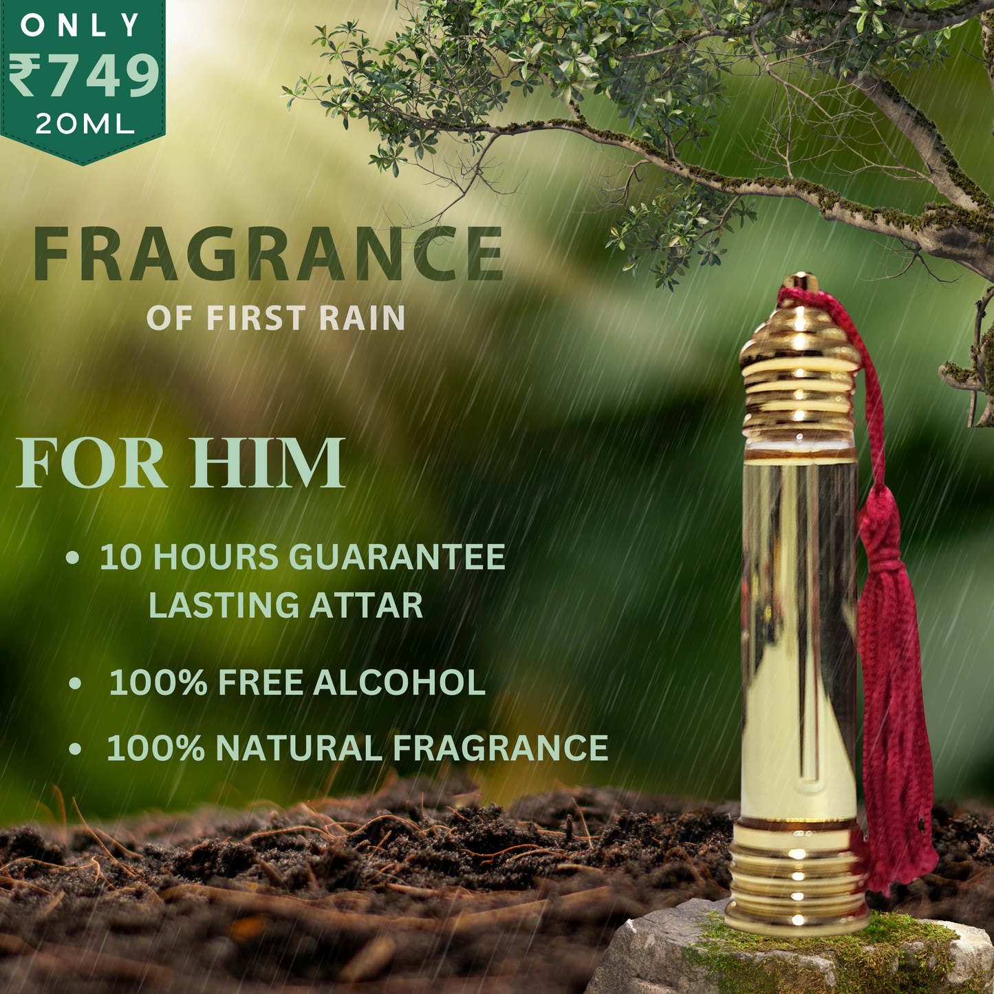 First Rain Handmade Mitti Attar - 18ML Pure Oil
