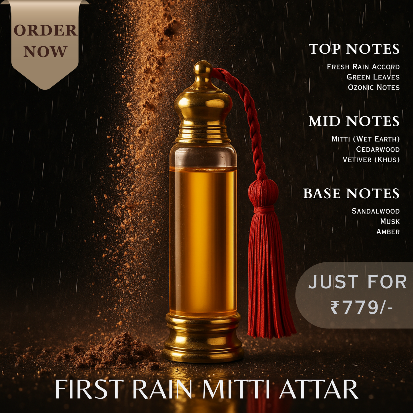 First Rain Handmade Mitti Attar - 18ML Pure Oil